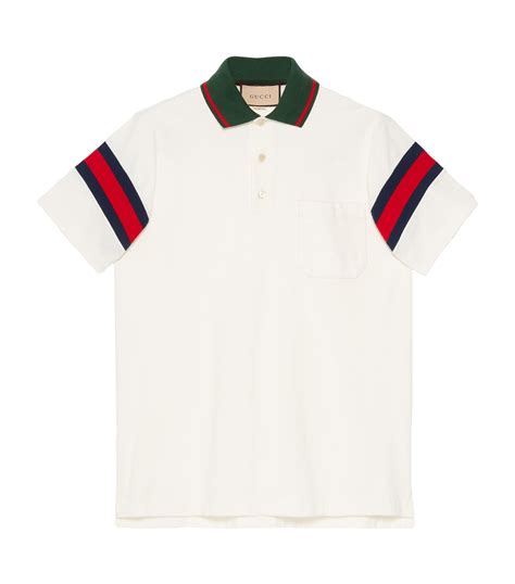 gucci brown polo yellow colalr|Gucci black and white polo shirts.